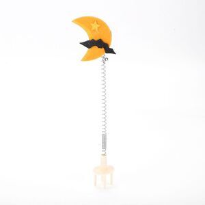Portable Moon Pattern Cat Playing Rod for Indoor Yellow